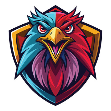 Bi-Colored Raptor Head Mascot Design