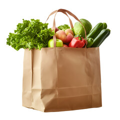 Produce filled brown paper grocery bag
