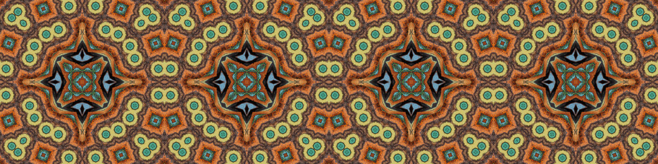 Seamless abstract ribbon pattern. Art ribbon. Symmetrical texture pattern