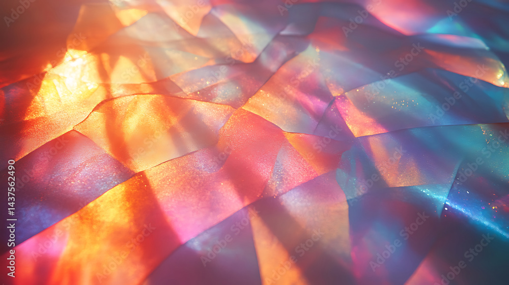 Poster abstract textured surface with light refraction playful and captivating luminous effects blending or