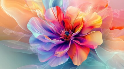 Obraz premium Vibrant Colorful Abstract Flower with Soft Petals