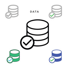 black colour Data icon vector design 