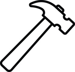 Hammer Icon: A clear, bold illustration of a classic hammer, ready for any construction or DIY task. The straightforward design emphasizes utility and simplicity.
