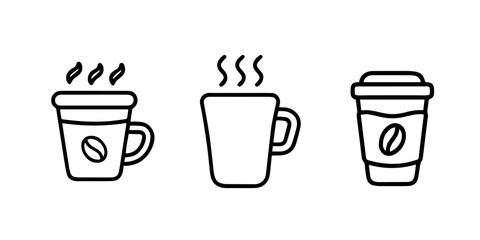 set Coffee vector line art illustration