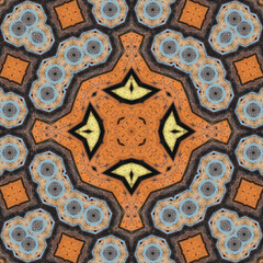 Seamless abstract pattern. Symmetrical texture. Square pattern art