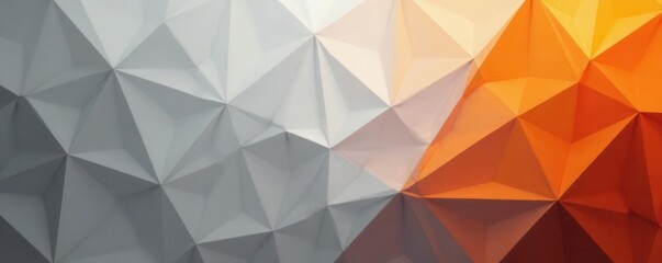 Fototapeta premium Abstract grey orange geometric triangle pattern background, wallpaper, stylish, bright