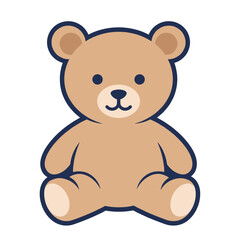 teddy bear icon sitting on a white background  