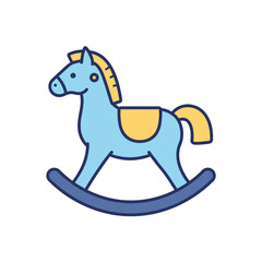 Fototapeta premium Rocking Horse Icon in Colorful Design for Children's Play 