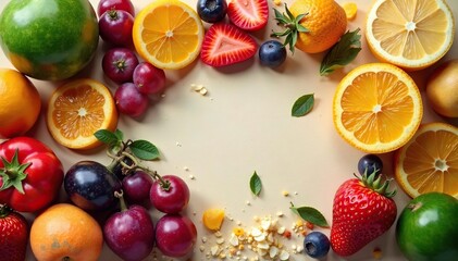 Variety of dried fruits & vegetables, clean backdrop, organic, dried vegetable, sun-dried