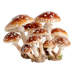 Obraz premium Set of wild mushrooms isolated on transparent background. PNG
