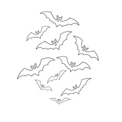 vector doodle illustration of a halloween bats