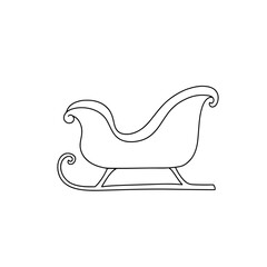vector doodle illustration of a christmas sleigh