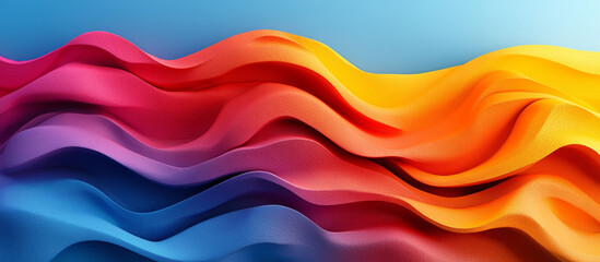 Abstract colorful wavy shapes design.