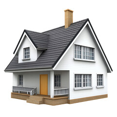 Simple white house exterior design illustration