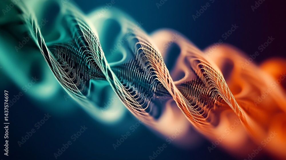 Poster abstract spiral structure with vibrant color gradients