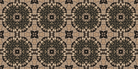 Seamless abstract pattern banner. Art texture. Symmetrical kaleidoscope