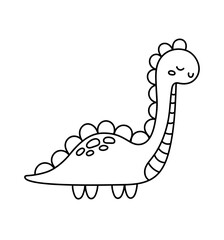 Fototapeta premium Hand drawn dinosaurs in scandinavian style. Cute funny kids dinosaur. Creative vector trendy childish art for fabric, textile, stickers, wrapping paper, wallpaper. Vector illustration