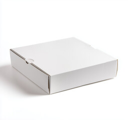 Naklejka premium Closed Square White Pizza Box Mockup for Food Delivery or Storage