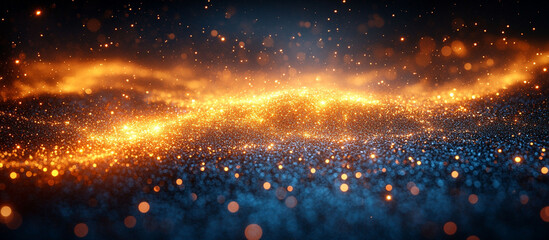 Abstract fiery sparks landscape.