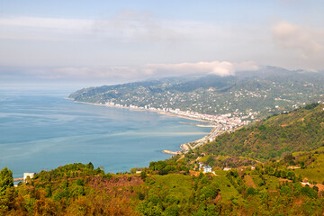 Fototapeta premium View of Cayeli from the height of Rize