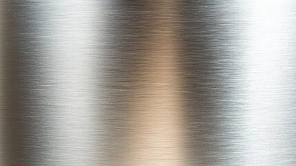 A under 200 characters: Brushed metal surface with a horizontal grain texture, reflecting light to create a sleek, modern, and industrial appearance in silver tones.