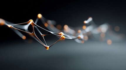 Abstract molecular structure visualization with interconnected lines and nodes