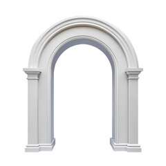 Elegant White Archway Architectural Design Element Entrance Wedding Decor isolated on transparent background