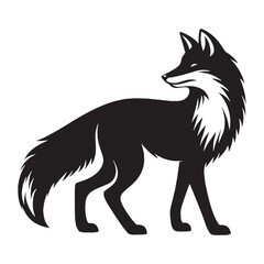 High-clarity fox silhouette designed for impactful branding and logos – fox silhouette – fox vector – fox illustration – silhouette of fox

