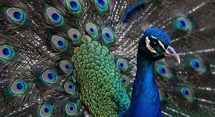 Obraz premium Majestic Indian Peacock: A Vibrant AI-