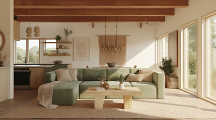 Stylish living room with natural light decor.
