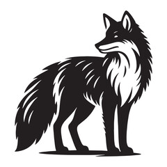Obraz premium Refined fox silhouette crafted for high-quality vector designs – fox silhouette – fox vector – fox illustration – silhouette of fox