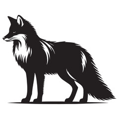 Smooth-profile fox silhouette designed for premium logo creation – fox silhouette – fox vector – fox illustration – silhouette of fox

