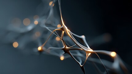Abstract neural network concept with glowing nodes and interconnected pathways