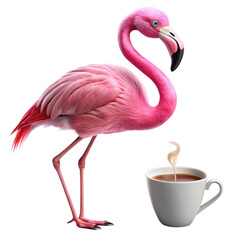 pink flamingo on a white background