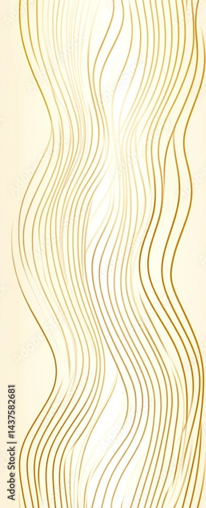 Poster a simple vector pattern of gold and white lines, with vertical stripes and a thin, wavy line pattern