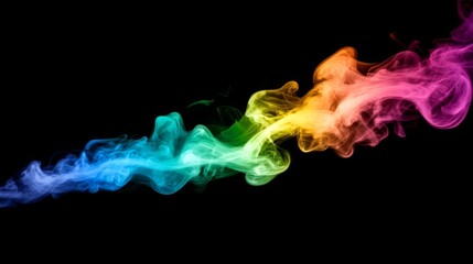 Abstract Rainbow Smoke on Black Background