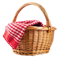 wicker basket isolated on white background