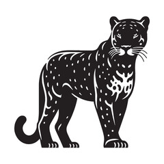  High-quality jaguar silhouette perfect for scalable digital artwork – jaguar silhouette – jaguar vector – jaguar illustration – silhouette of jaguar

