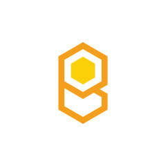 letter b bee honey hive simple logo vector © ismanto
