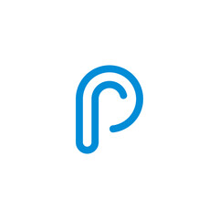letter pr simple circles motion lines logo vector