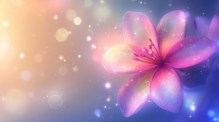Pink Glitter Flower with Soft Light Background