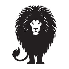 Obraz premium Stylized lion silhouette crafted for sophisticated graphic needs – lion silhouette – lion vector – lion illustration – silhouette of lion