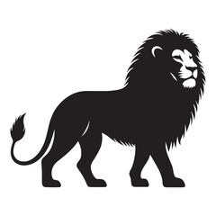 Fine-line lion silhouette crafted for premium illustration needs – lion silhouette – lion vector – lion illustration – silhouette of lion


