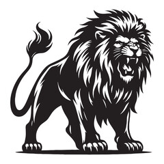 Sharp and bold lion silhouette for creative branding assets – lion silhouette – lion vector – lion illustration – silhouette of lion

