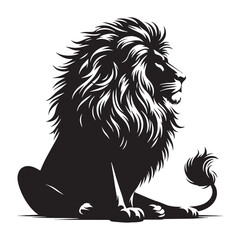 Sophisticated lion silhouette crafted for timeless visual projects – lion silhouette – lion vector – lion illustration – silhouette of lion

