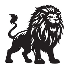 Minimalist lion silhouette ideal for clean and contemporary designs – lion silhouette – lion vector – lion illustration – silhouette of lion

