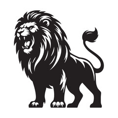 Bold lion silhouette crafted with clean and powerful design – lion silhouette – lion vector – lion illustration – silhouette of lion

