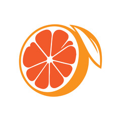 Fresh Orange Fruit Logo Image