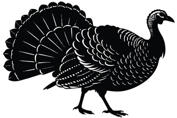  turkey silhouette vector illustration. 
