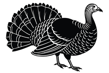  turkey silhouette vector illustration. 